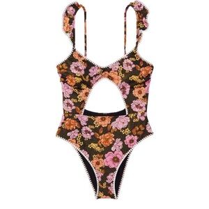 NWT Victoria’s Secret Swim Size L Cutout Floral One Piece